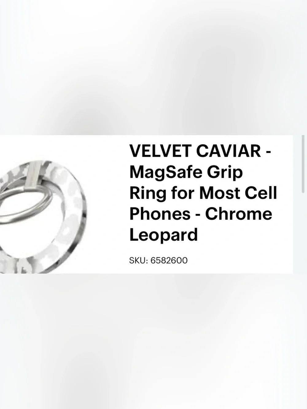 VELVET CAVIAR Chrome Leopard MagSafe Grip Ring for Most Cell Phones